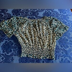 Ann Taylor Smocked Crop Blouse